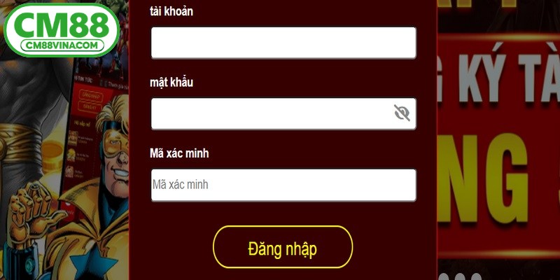 Thao tác đăng nhập CM88 vô cùng đơn giản, chỉ cần thực hiện theo ba bước