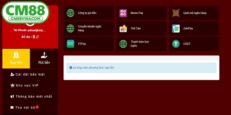 Mặc dù thao tác nạp tiền CM88 rất dễ, người chơi vẫn nên ghi nhớ các lưu ý 