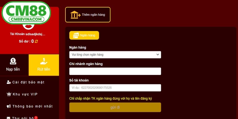 Điều kiện rút tiền CM88 mà người chơi cần biết